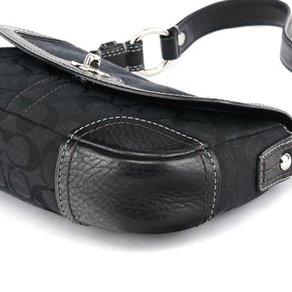 Coach Black Signature Canvas Turnlock Shoulder Bag