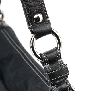 Coach Black Signature Canvas Turnlock Shoulder Bag