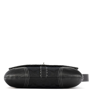 Coach Black Signature Canvas Turnlock Shoulder Bag