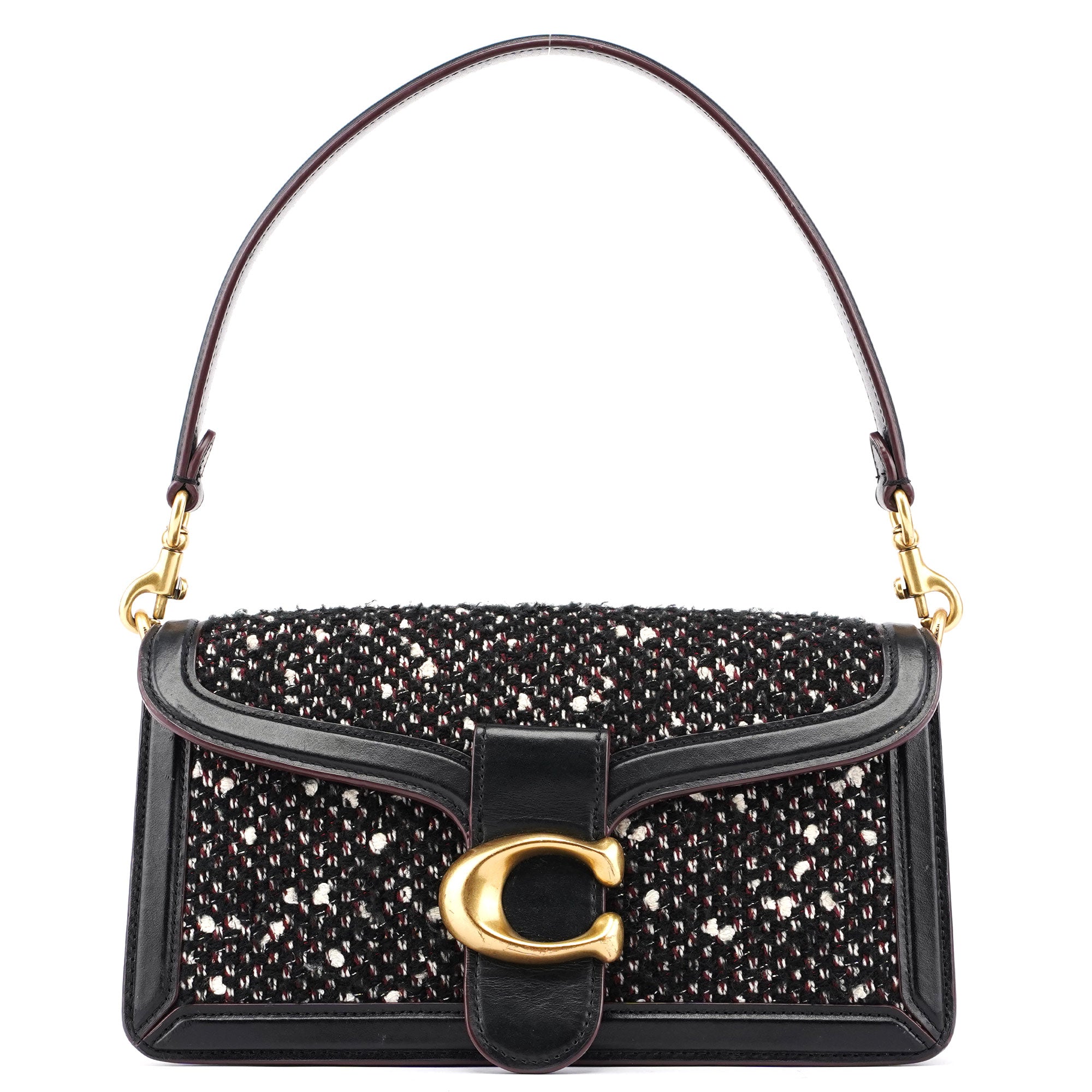 Coach Black Tweed Leather Tabby Shoulder Bag