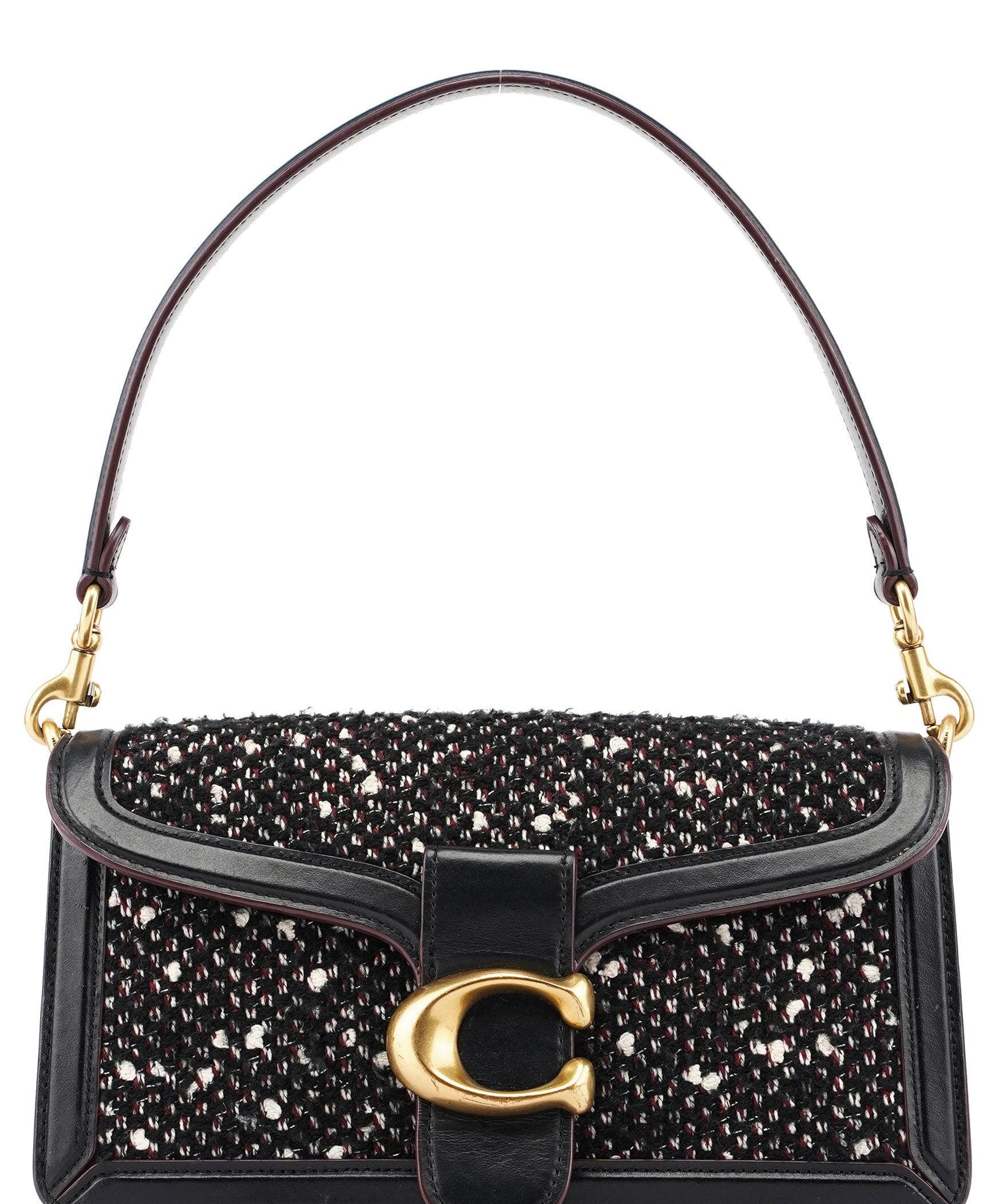 Coach Black Tweed Leather Tabby Shoulder Bag