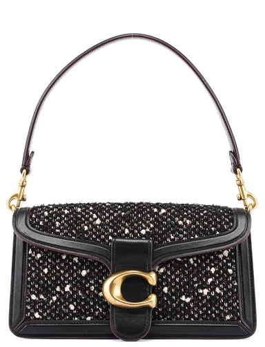 Coach Black Tweed Leather Tabby Shoulder Bag