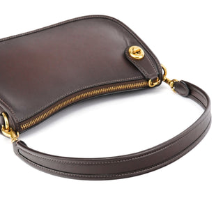 Coach Brown Leather Turnlock Shoulder Bag