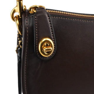 Coach Brown Leather Turnlock Shoulder Bag