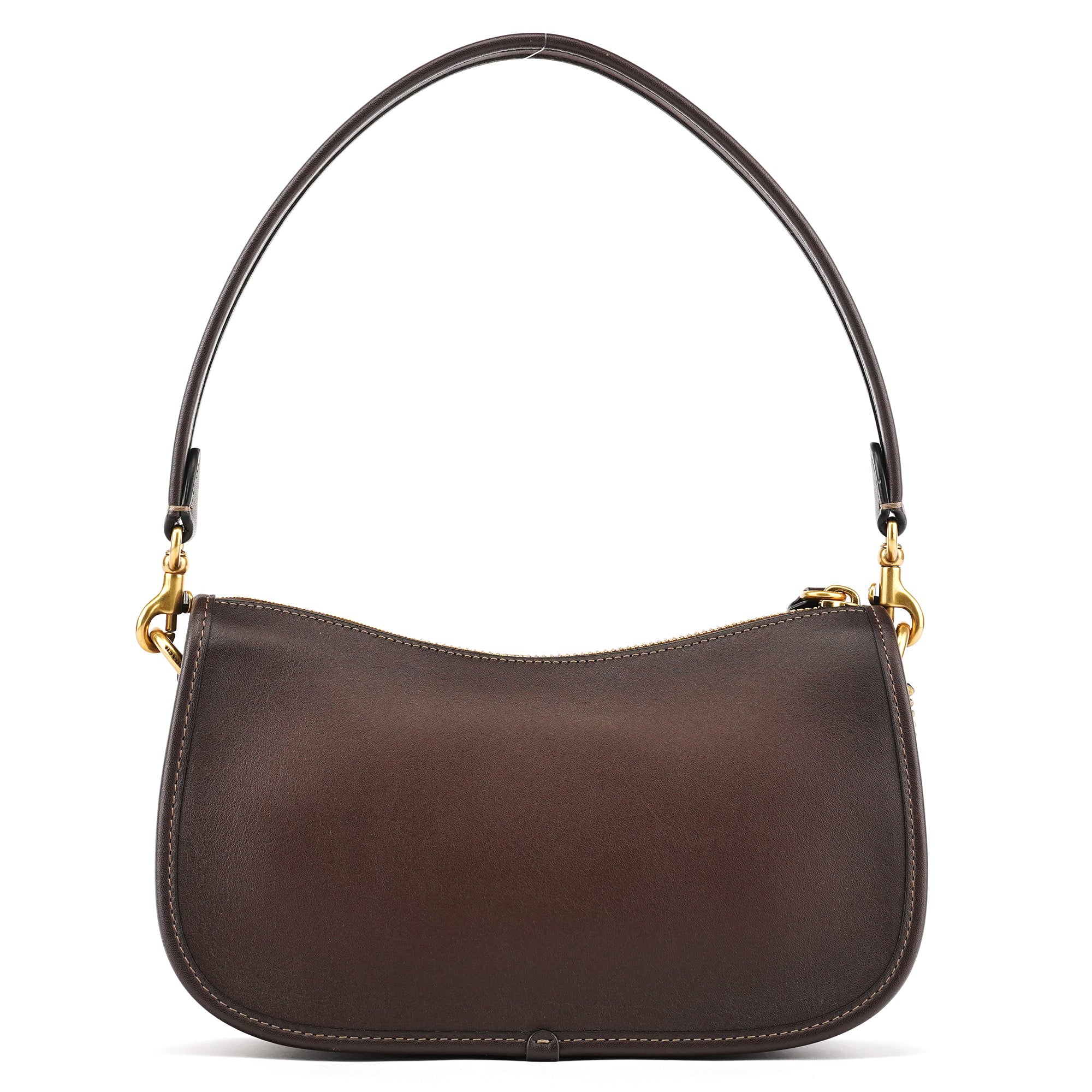Coach Brown Leather Turnlock Shoulder Bag