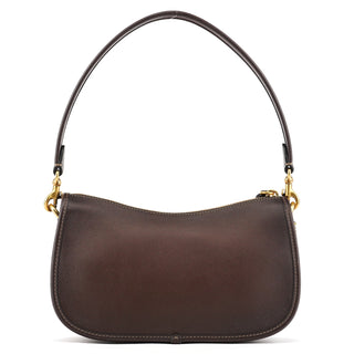 Coach Brown Leather Turnlock Shoulder Bag