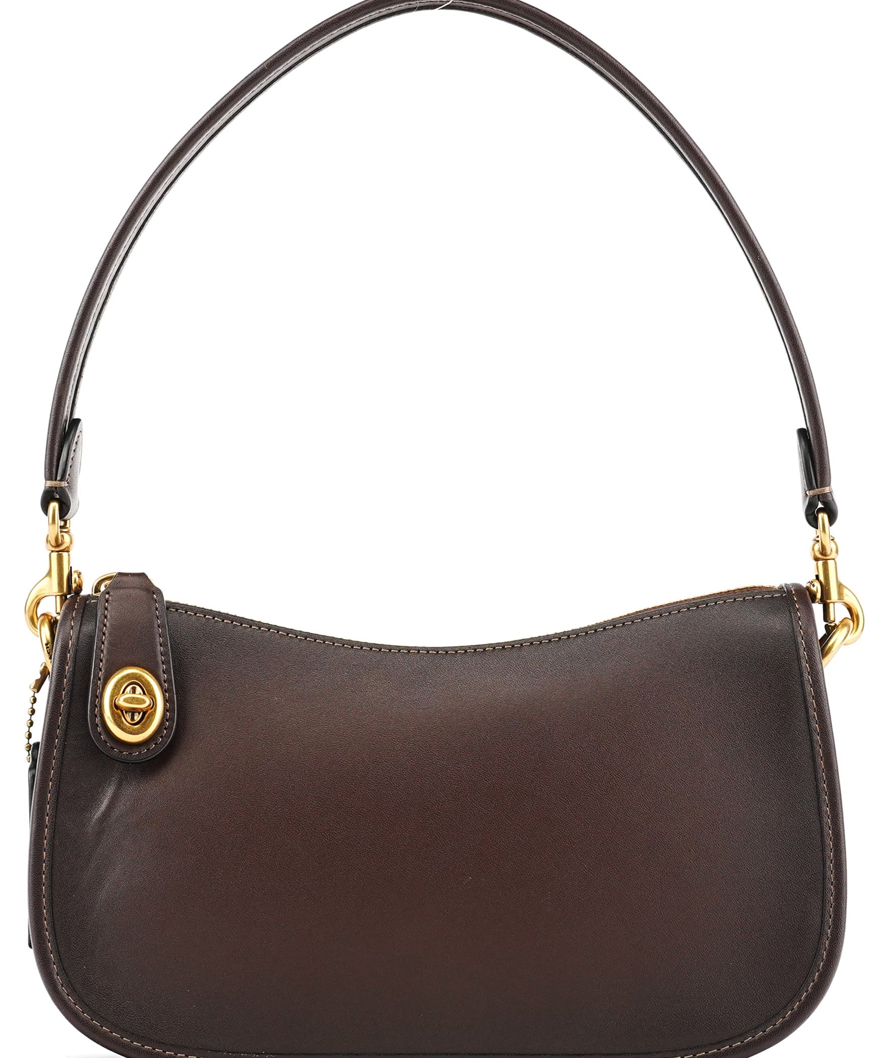 Coach Brown Leather Turnlock Shoulder Bag