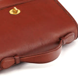 Coach Burgundy Glove-Tanned Leather Turnlock 2-Way Bag