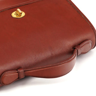 Coach Burgundy Glove-Tanned Leather Turnlock 2-Way Bag