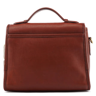 Coach Burgundy Glove-Tanned Leather Turnlock 2-Way Bag
