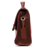 Coach Burgundy Glove-Tanned Leather Turnlock 2-Way Bag