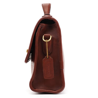 Coach Burgundy Glove-Tanned Leather Turnlock 2-Way Bag