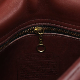 Coach Burgundy Glove-Tanned Leather Turnlock 2-Way Bag