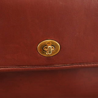Coach Burgundy Glove-Tanned Leather Turnlock 2-Way Bag