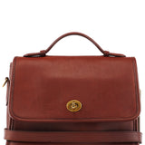 Coach Burgundy Glove-Tanned Leather Turnlock 2-Way Bag