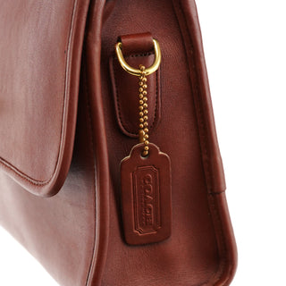 Coach Burgundy Glove-Tanned Leather Turnlock 2-Way Bag