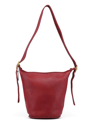 Coach Burgundy Leather Bucket Ergo Shoulder Bag