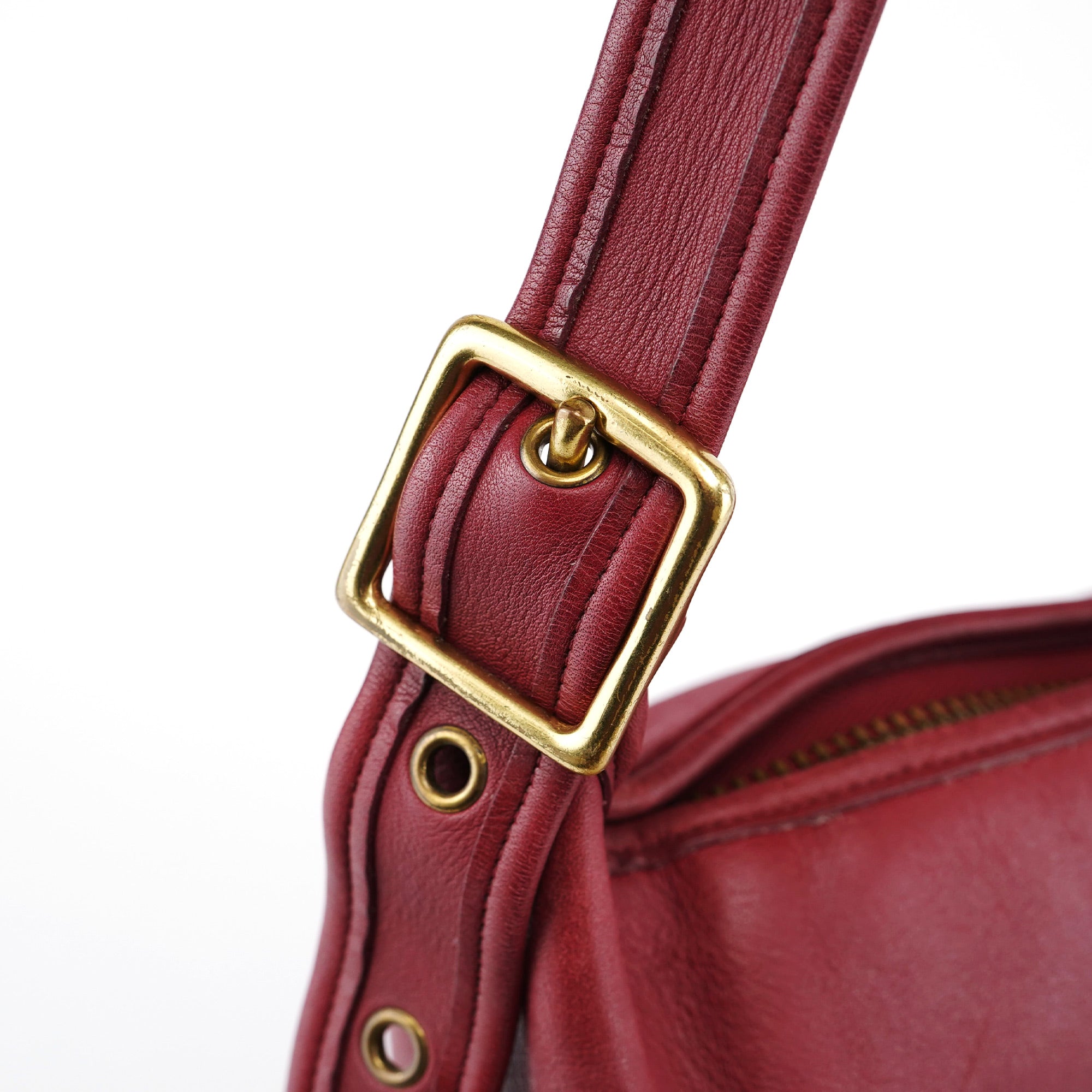 Coach Burgundy Leather Bucket Ergo Shoulder Bag