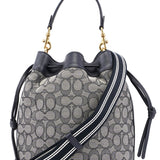 Coach C3853 Beige Navy Signature C Bucket 2-Way Bag