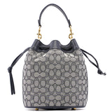 Coach C3853 Beige Navy Signature C Bucket 2-Way Bag
