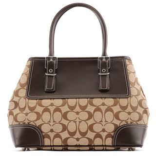 Coach F06366 Beige Brown Signature Soho Tote Bag