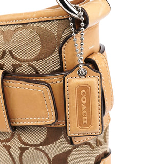 Coach F07077 Beige Tan Signature Canvas Soho 2-Way Bag