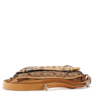 Coach F07077 Beige Tan Signature Canvas Soho 2-Way Bag