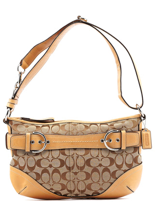 Coach F07077 Beige Tan Signature Canvas Soho 2-Way Bag
