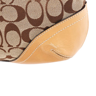 Coach F07077 Beige Tan Signature Canvas Soho 2-Way Bag