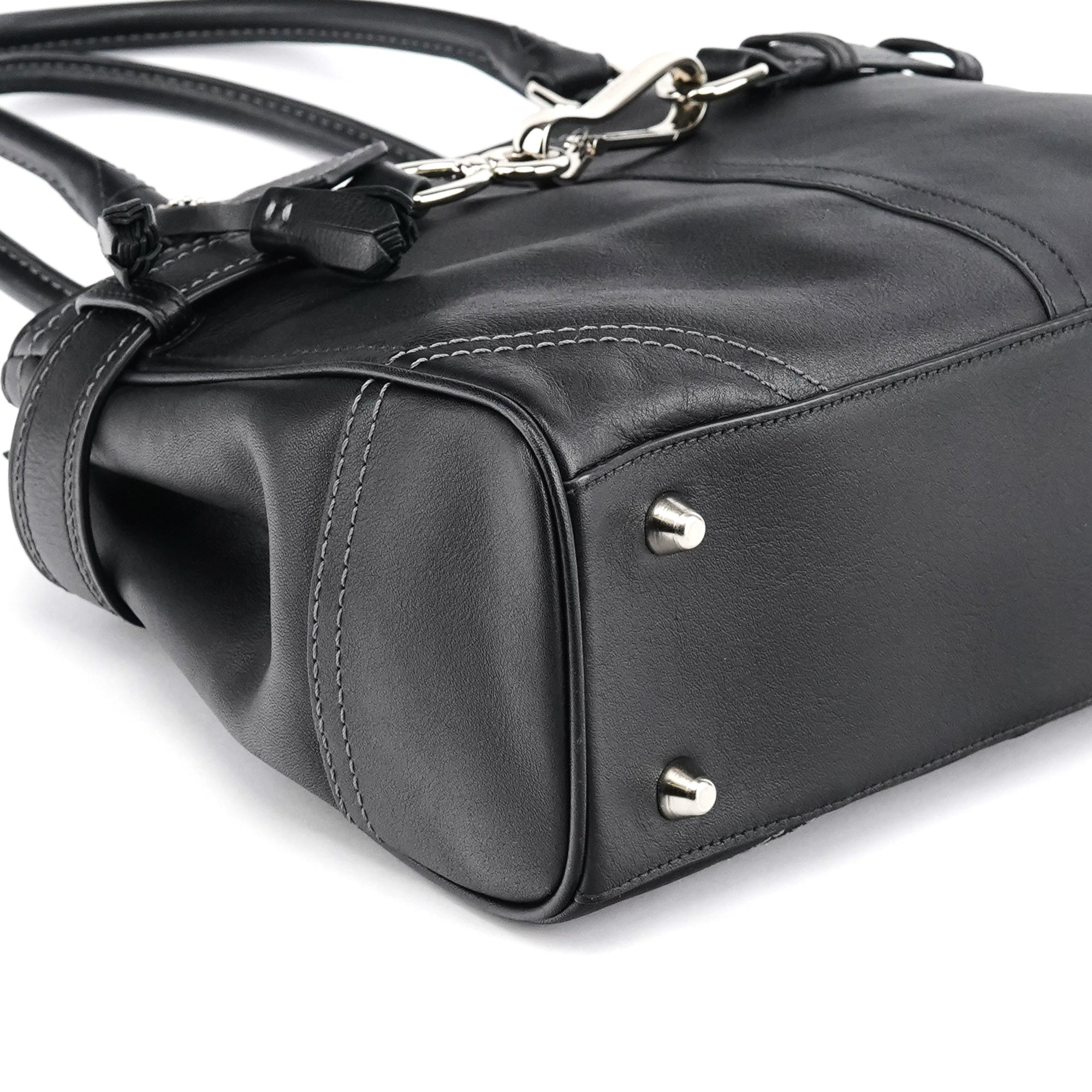 Coach F08A70 Black Leather Hampton Tote Bag