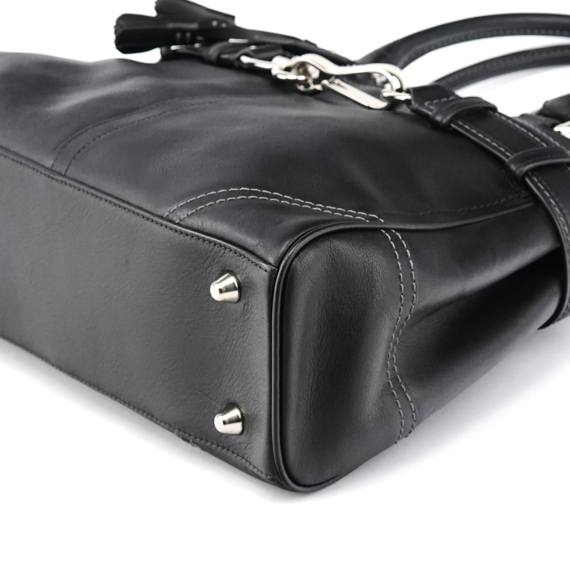 Coach F08A70 Black Leather Hampton Tote Bag