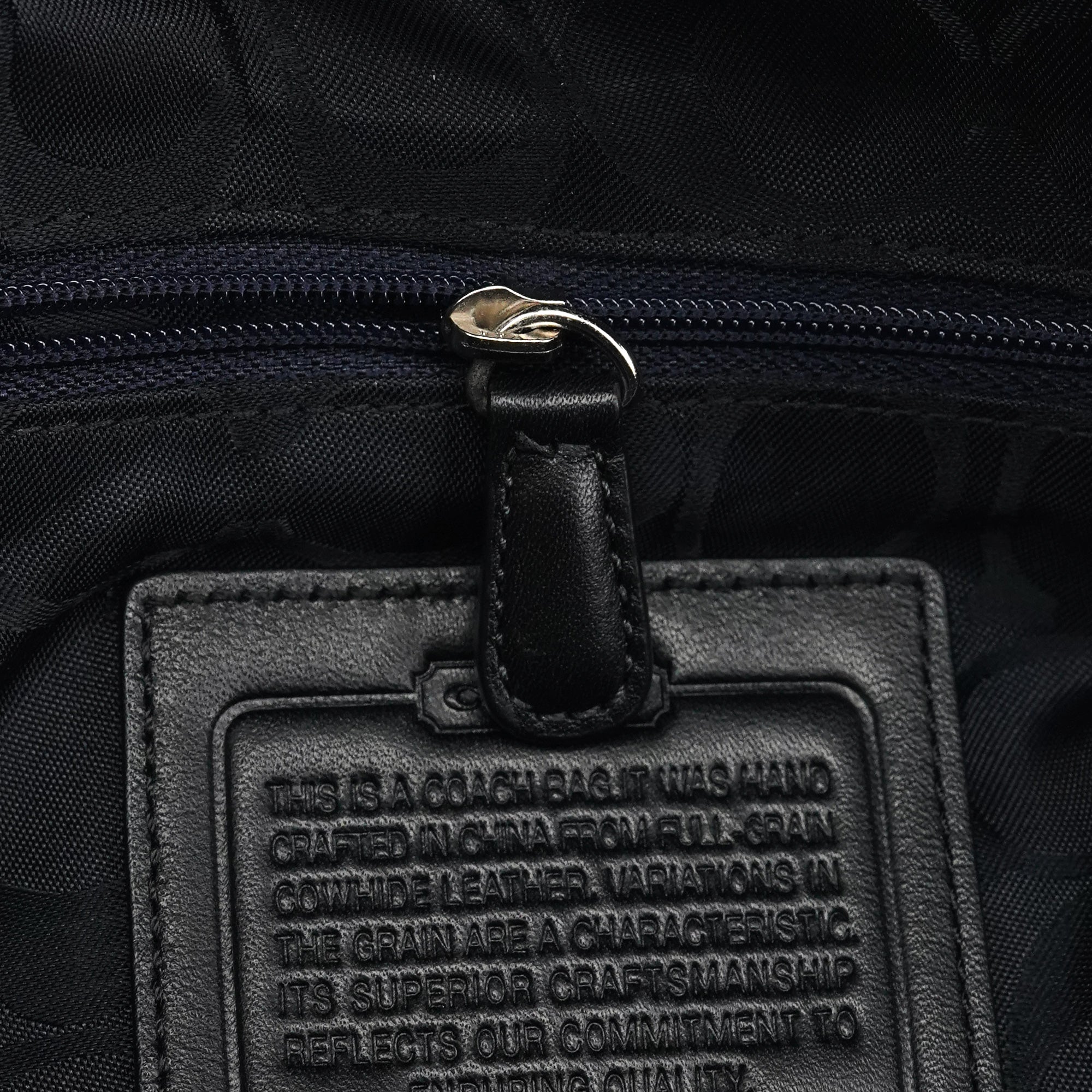 Coach F08A70 Black Leather Hampton Tote Bag