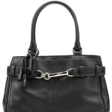 Coach F08A70 Black Leather Hampton Tote Bag