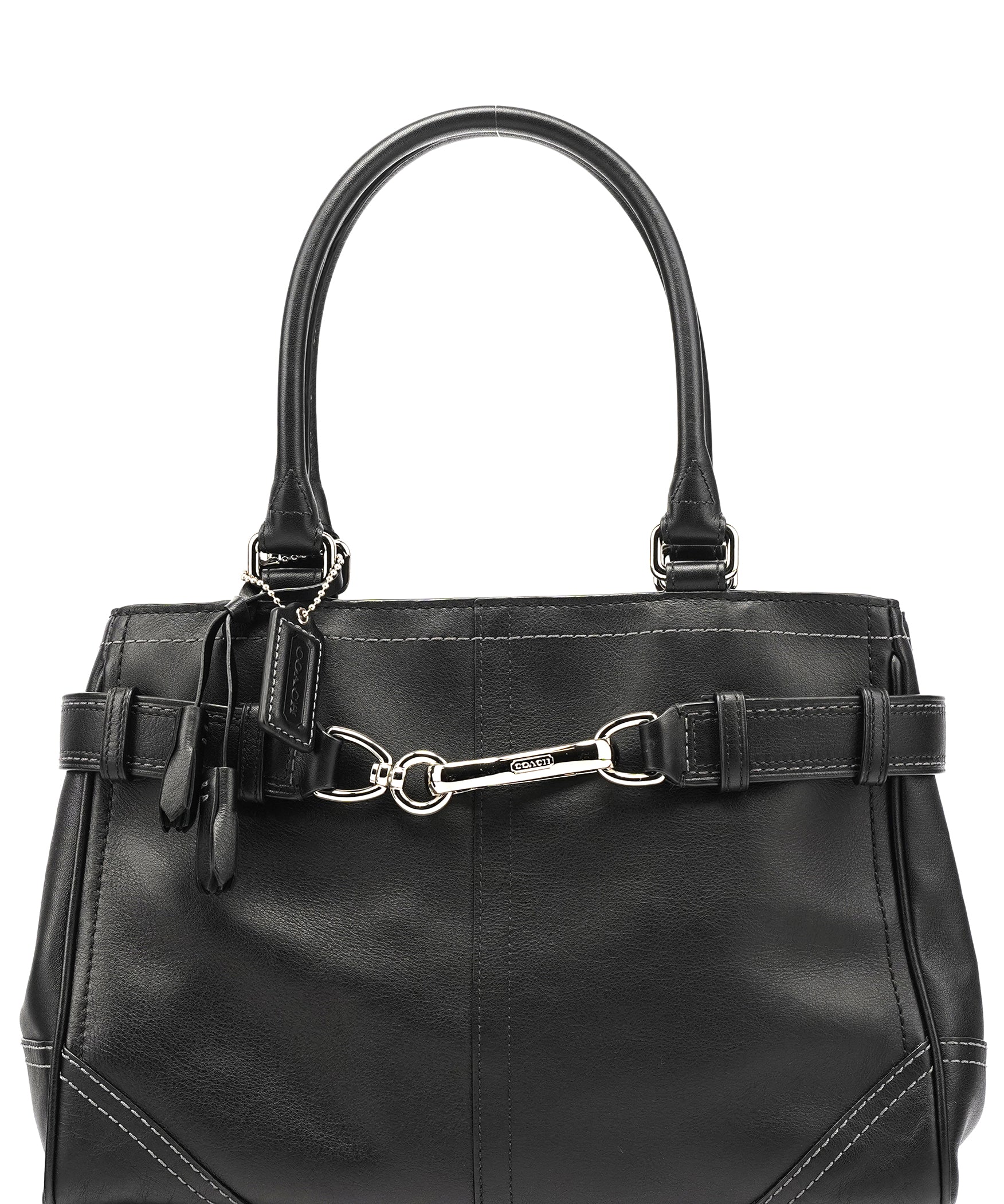 Coach F08A70 Black Leather Hampton Tote Bag