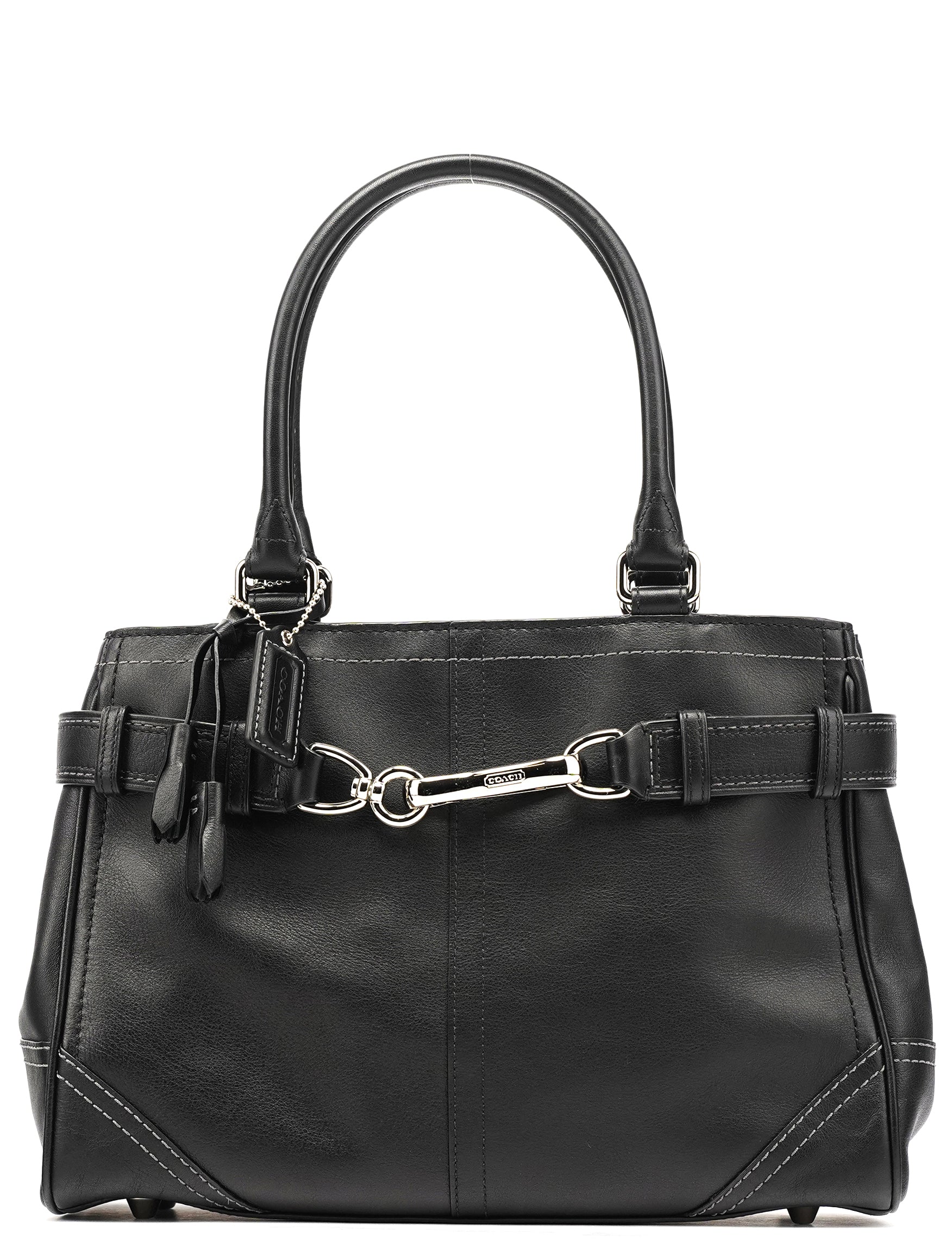 Coach F08A70 Black Leather Hampton Tote Bag
