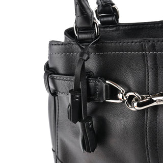 Coach F08A70 Black Leather Hamptons Tote Bag