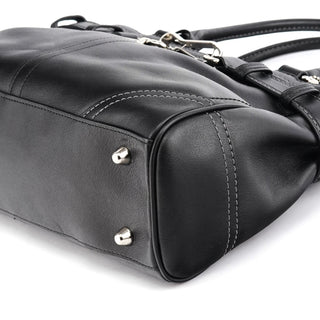 Coach F08A70 Black Leather Hamptons Tote Bag