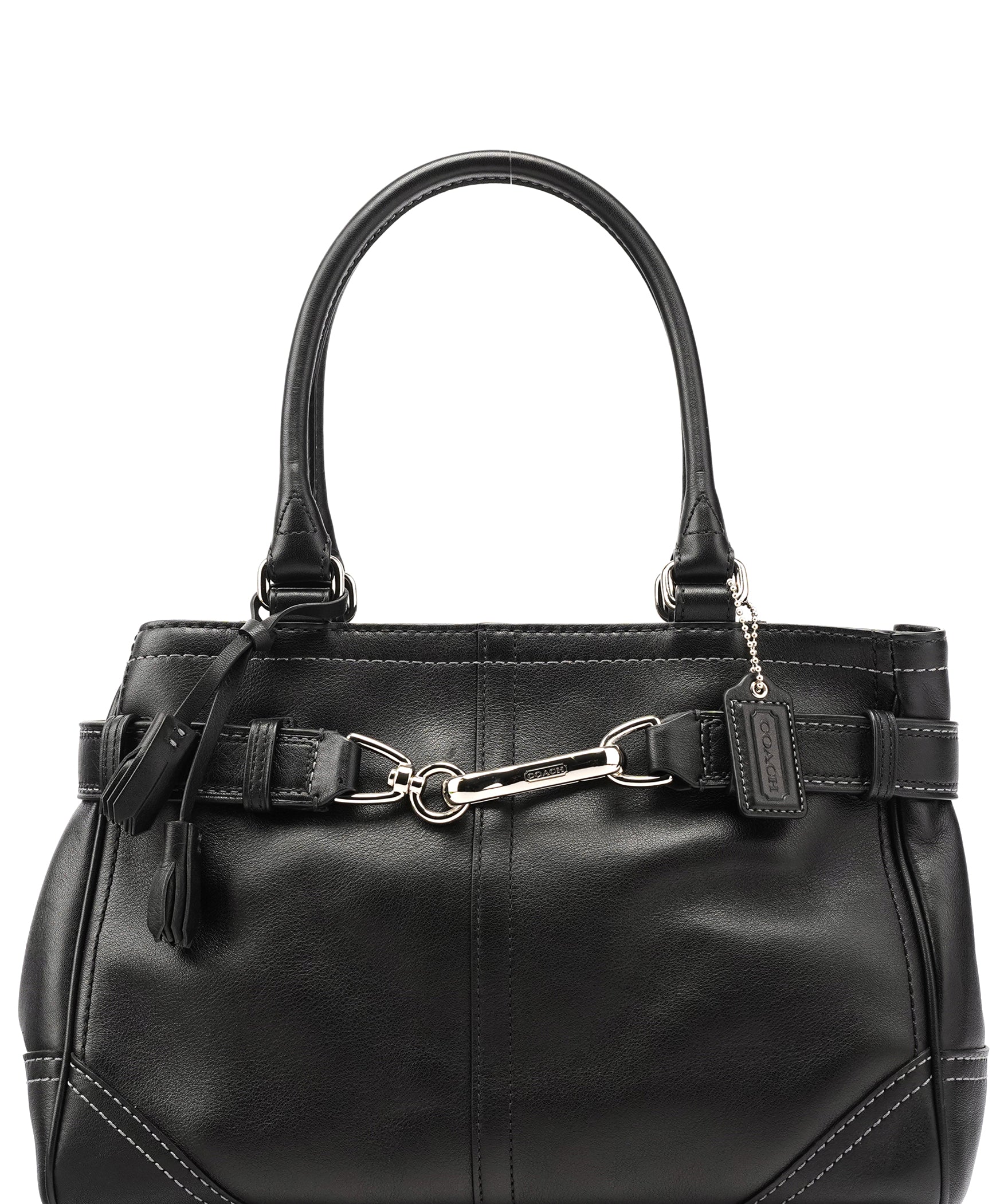 Coach F08A70 Black Leather Hamptons Tote Bag