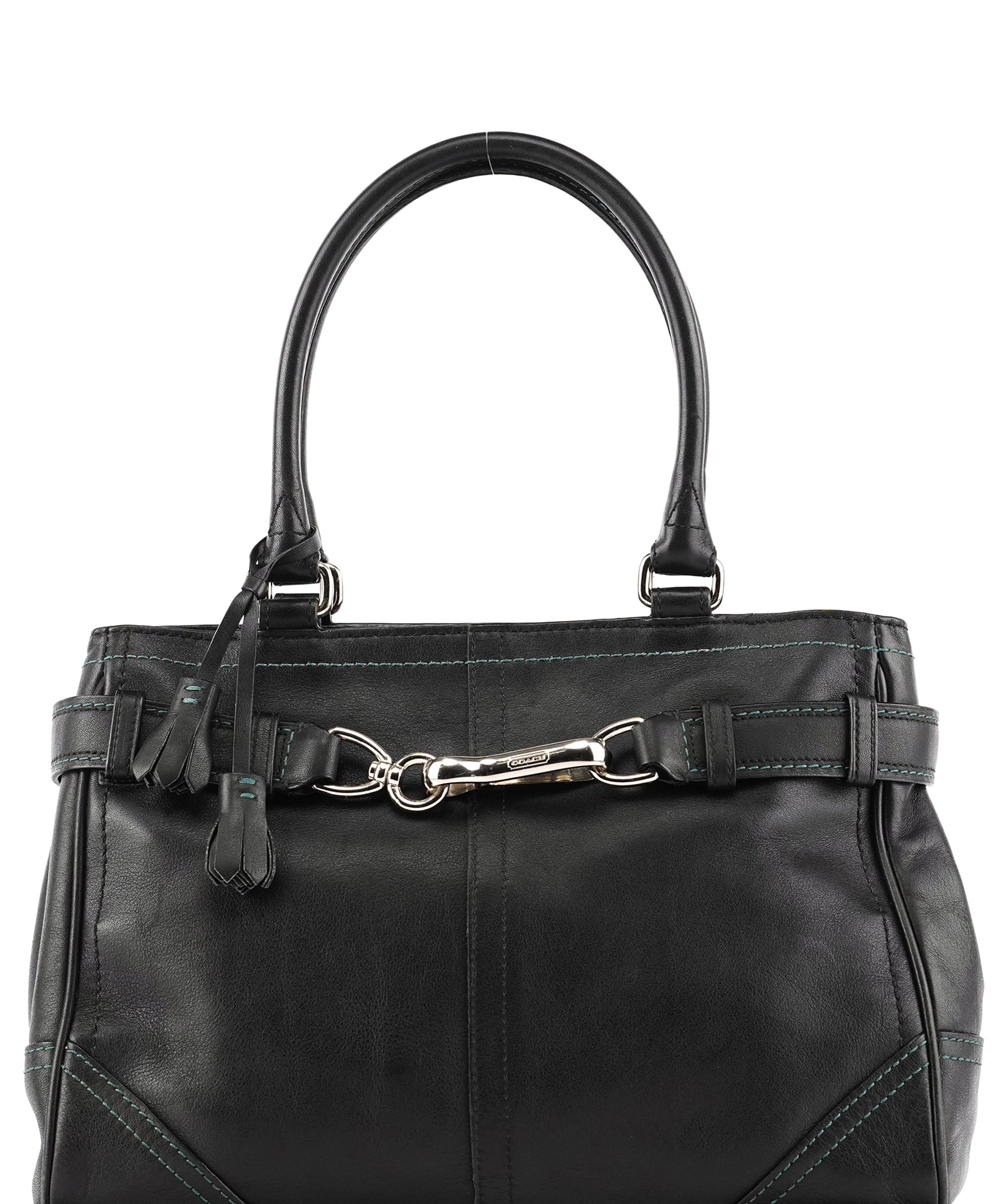 Coach F08A70 Black Leather Hamptons Tote Bag