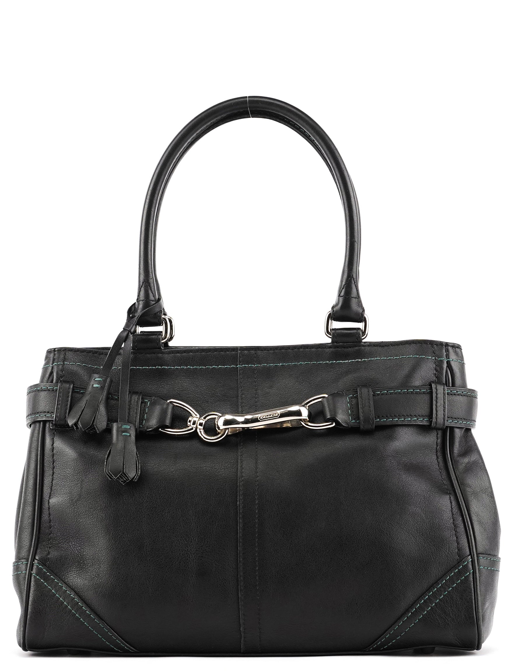 Coach F08A70 Black Leather Hamptons Tote Bag
