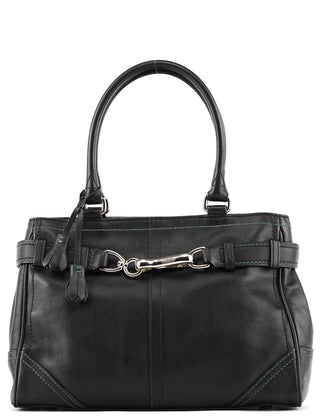 Coach F08A70 Black Leather Hamptons Tote Bag