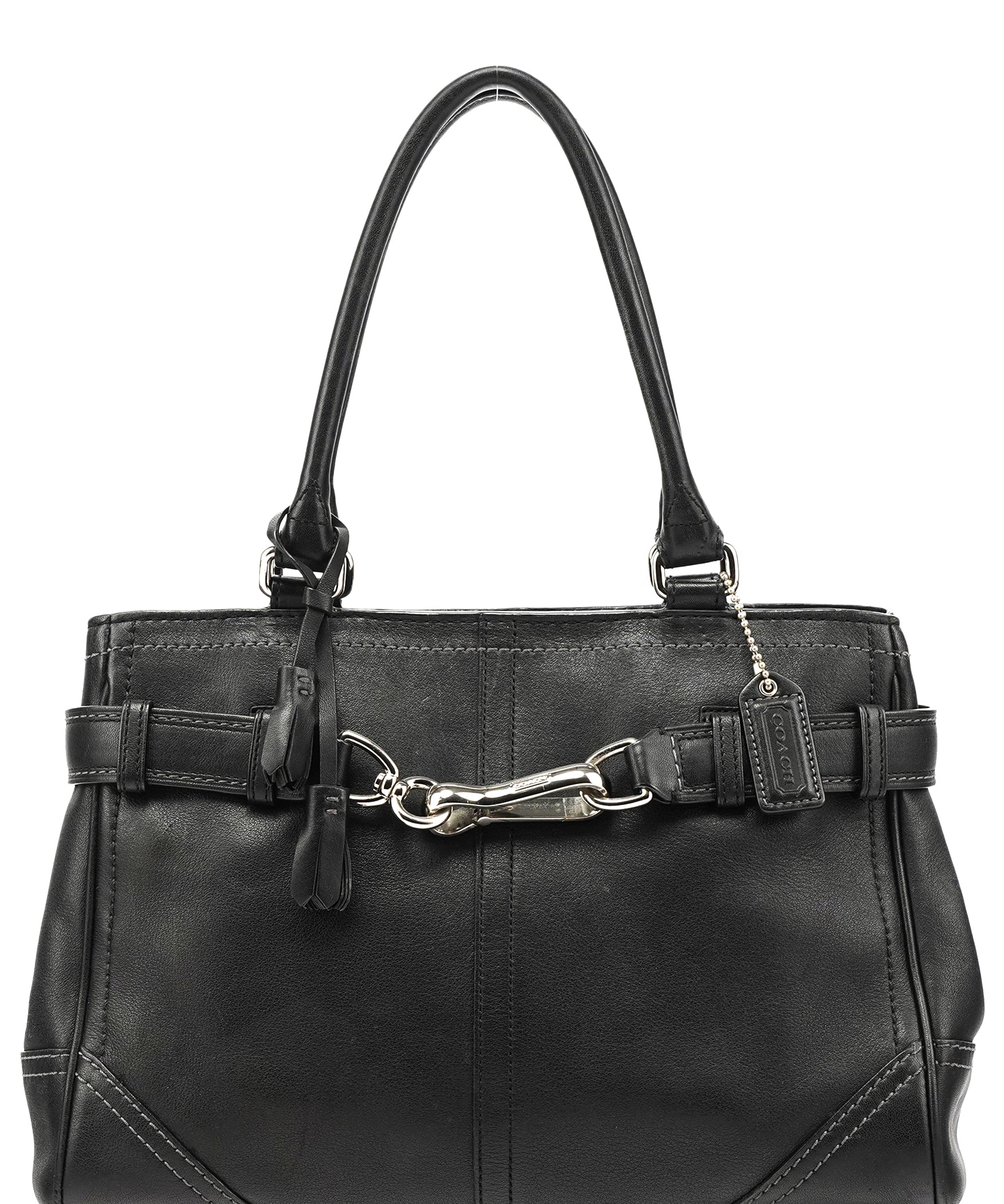 Coach F08A70 Black Leather Hamptons Tote Bag