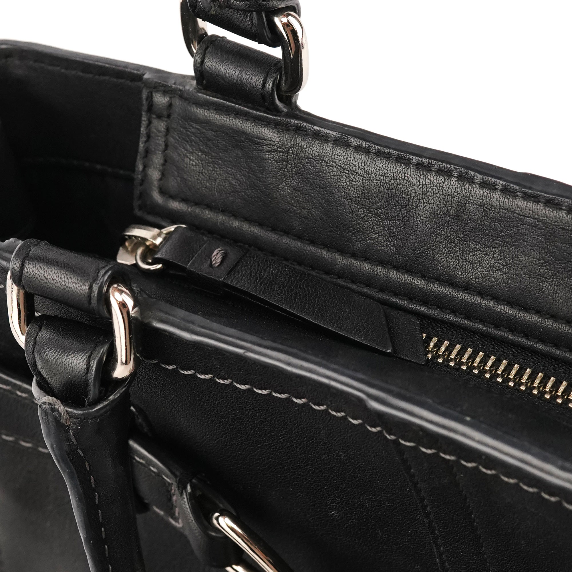 Coach F08A70 Sac cabas Hamptons en cuir noir