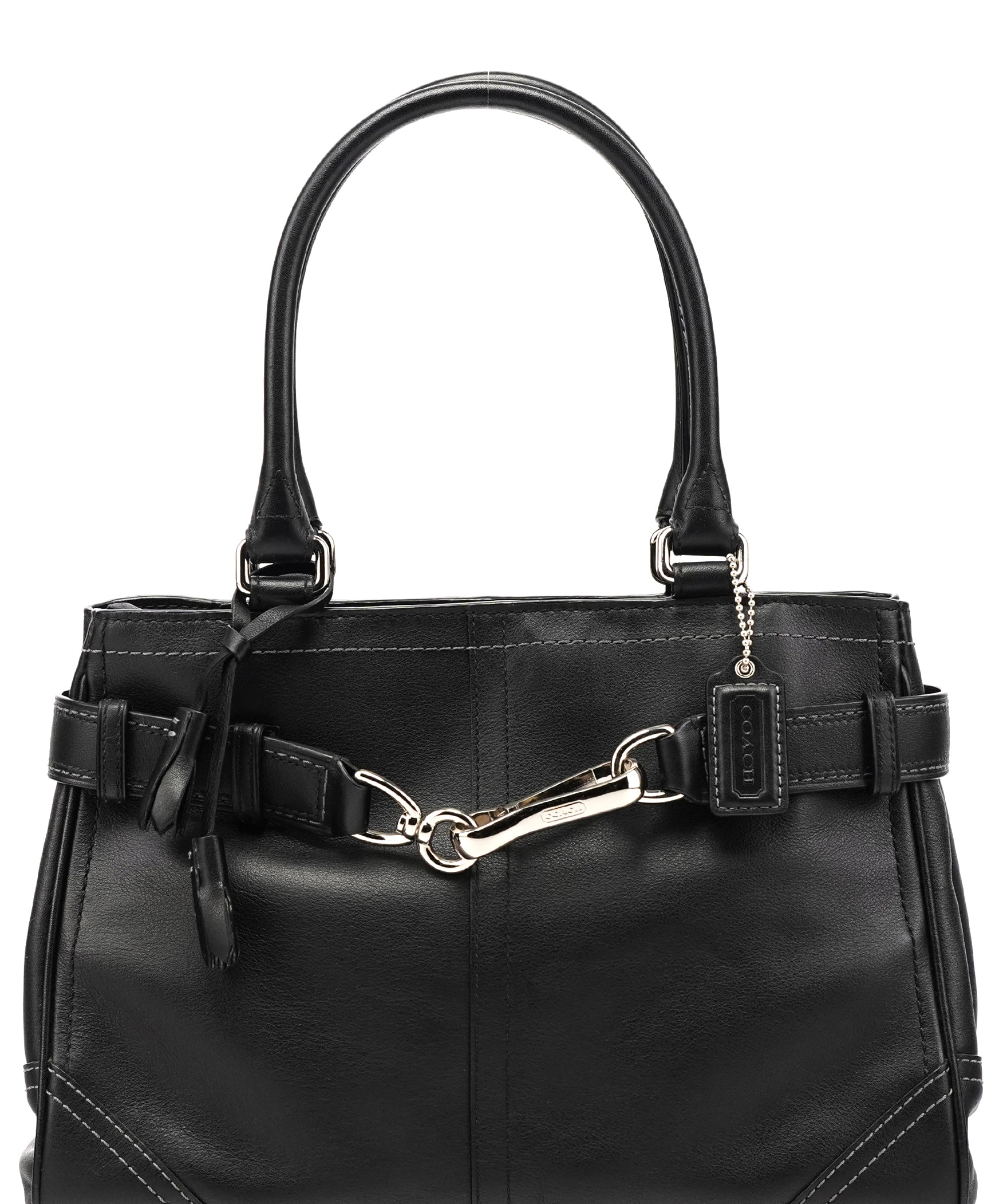 Coach F08A70 Black Leather Hamptons Tote Bag
