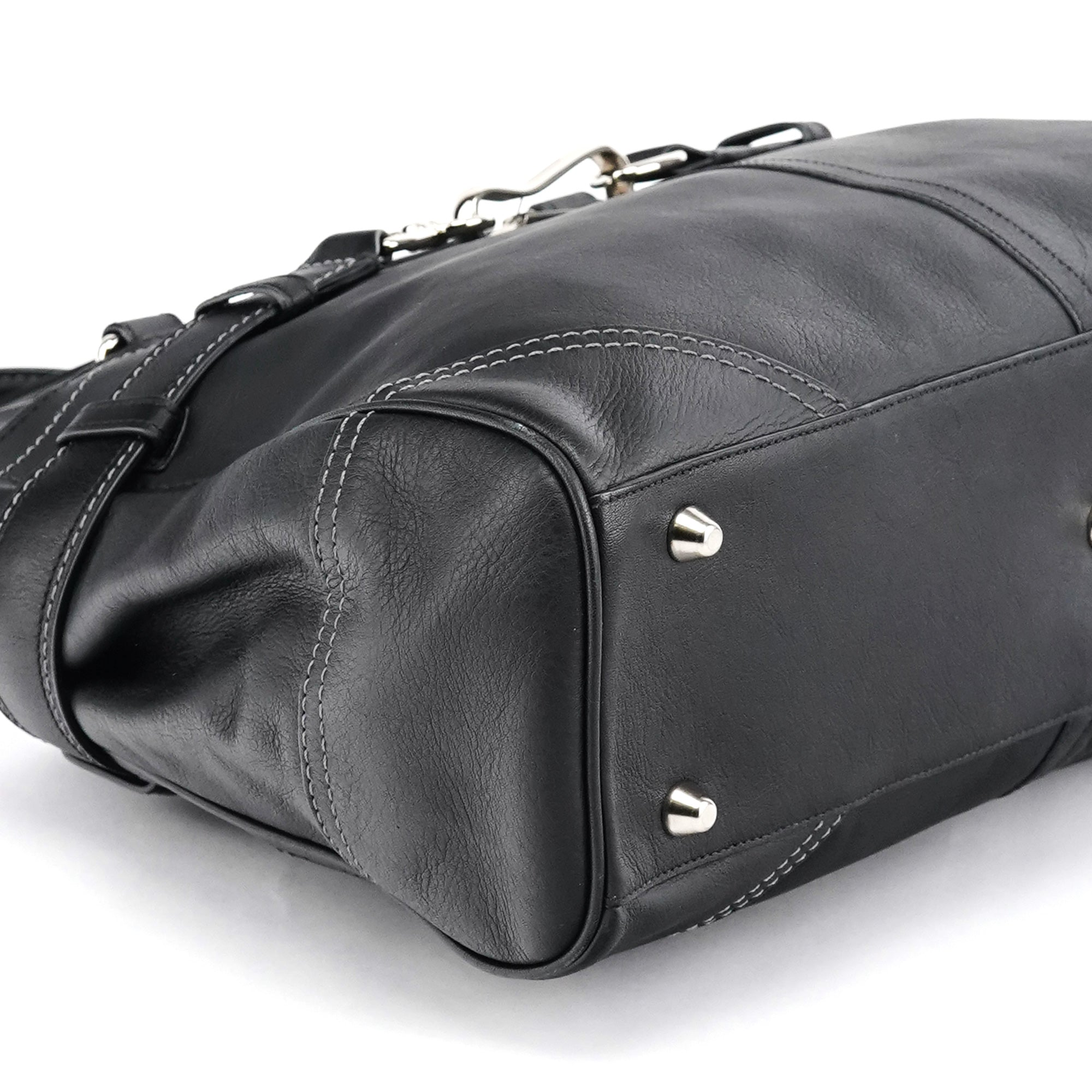 Coach F08A71 Black Leather Hamptons Tote Bag