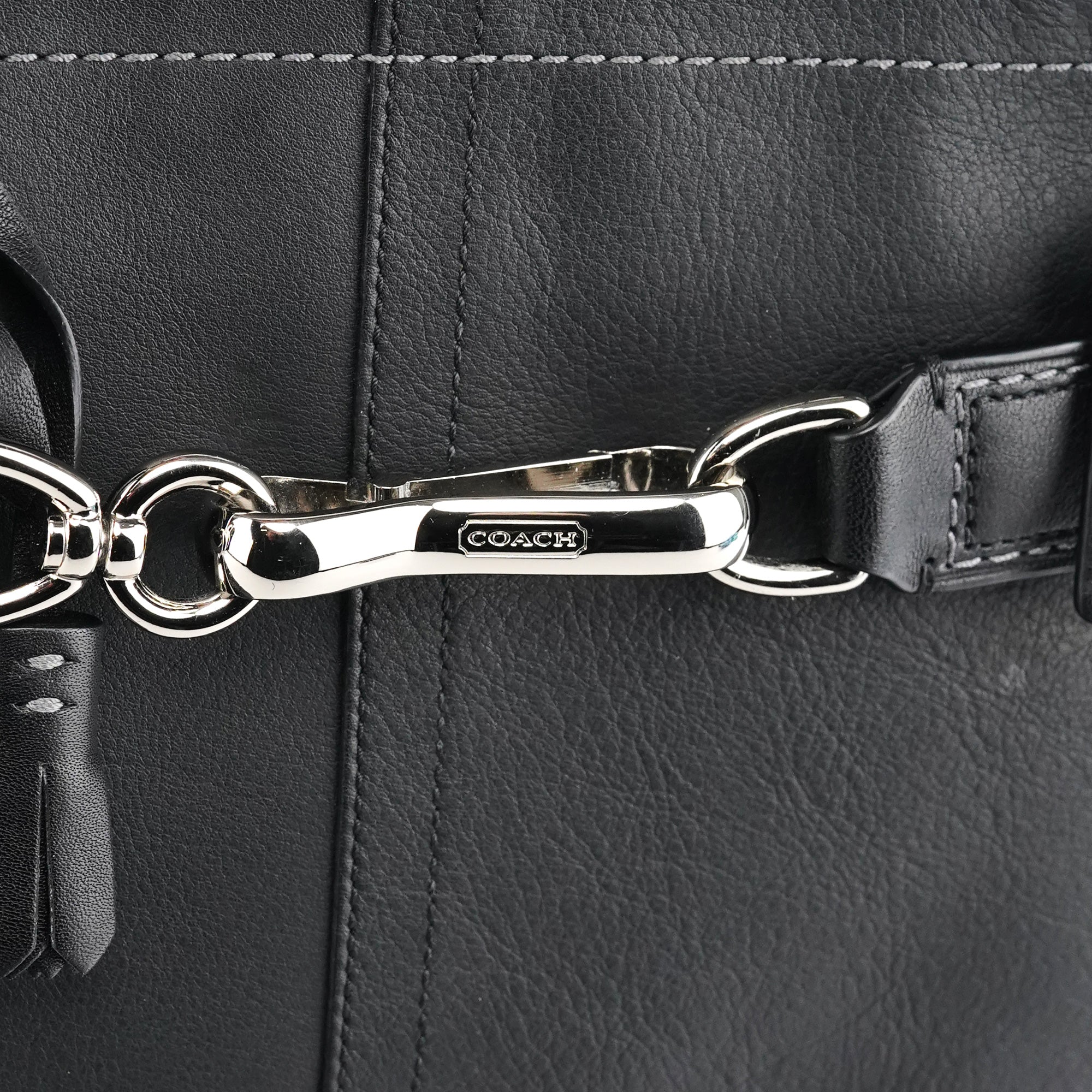 Coach F08A71 Black Leather Hamptons Tote Bag