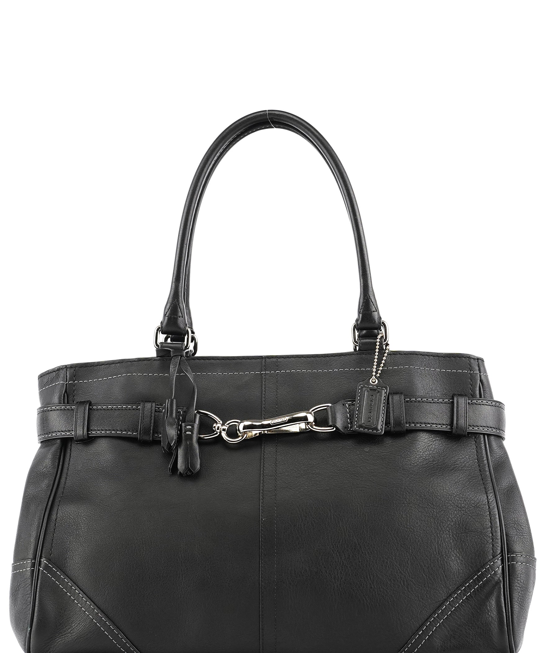 Coach F08A71 Black Leather Hamptons Tote Bag