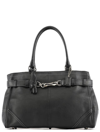 Coach F08A71 Black Leather Hamptons Tote Bag