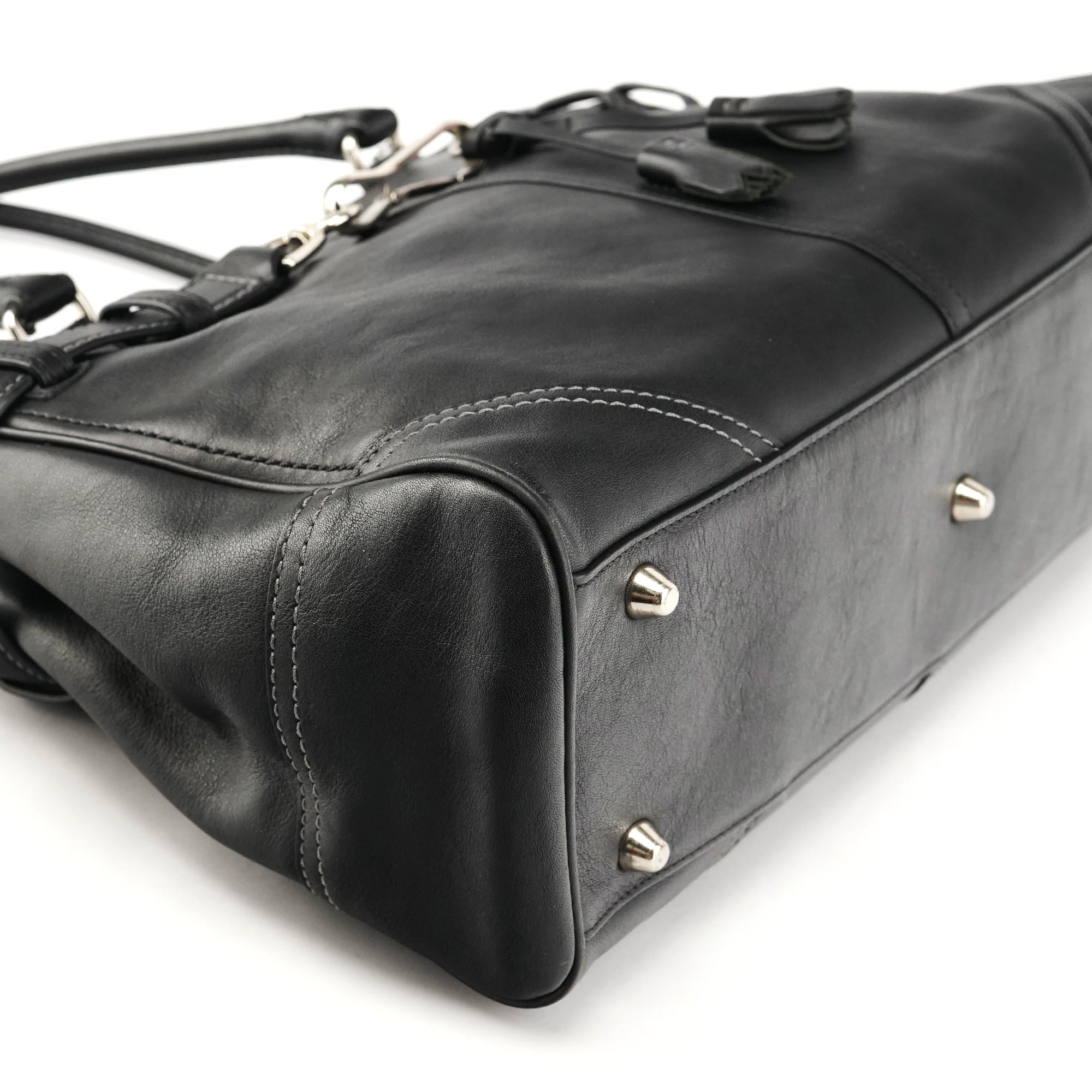 Coach F08A71 Black Leather Hamptons Tote Bag