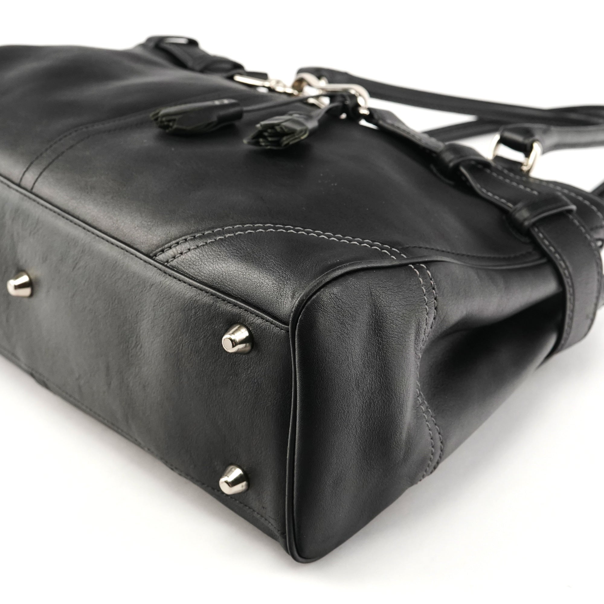 Coach F08A71 Black Leather Hamptons Tote Bag